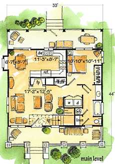 log cabin floor plan