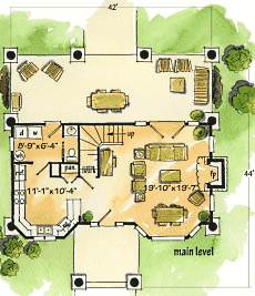 log cabin floor plan